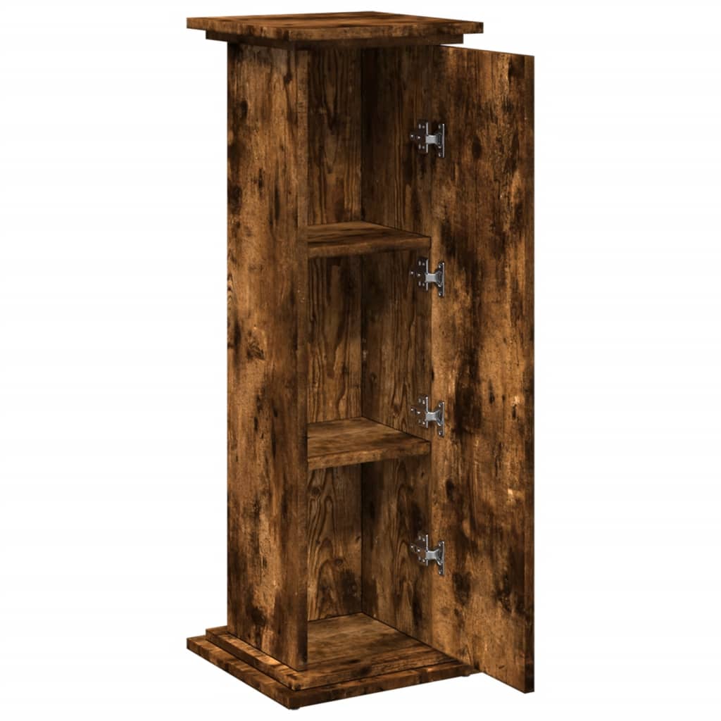 Espositore con Portaoggetti Rovere Fumo 31x30x90cm Truciolato | homemem39