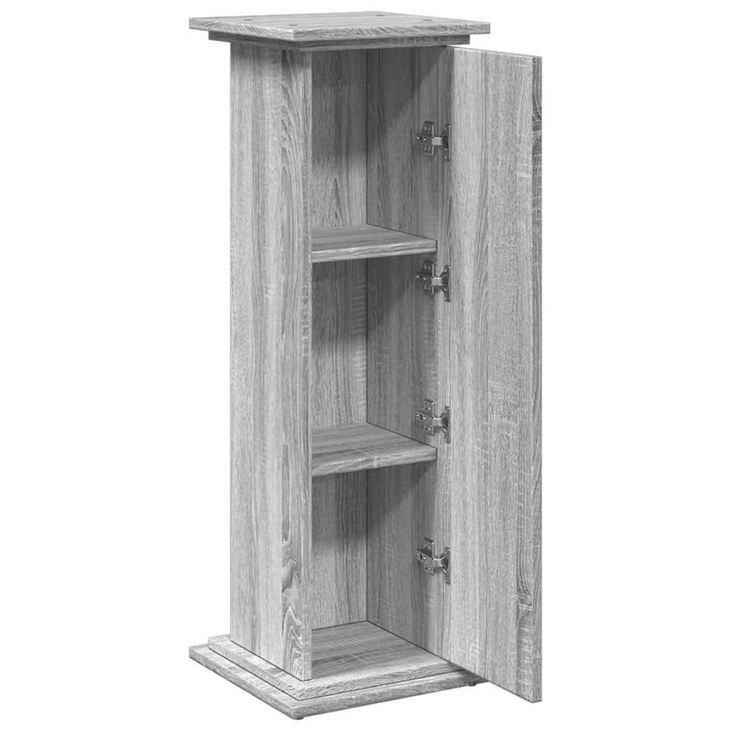 Espositore con Portaoggetti Grigio Sonoma 31x30x90cm Truciolato | homemem39