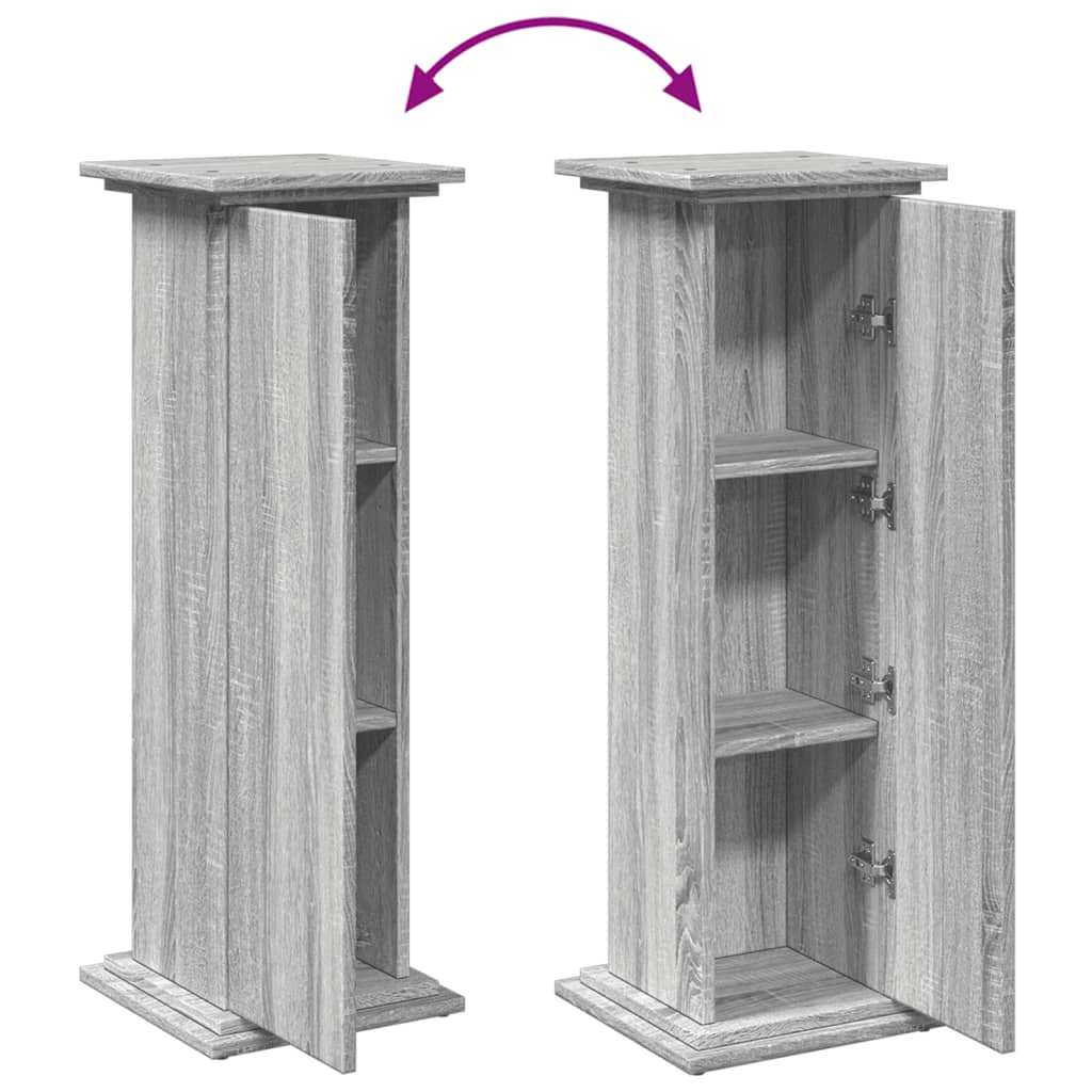 Espositore con Portaoggetti Grigio Sonoma 31x30x90cm Truciolato | homemem39