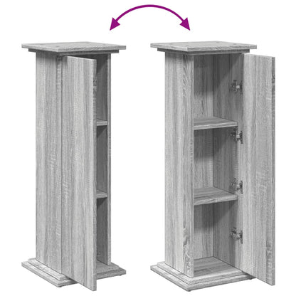 Espositore con Portaoggetti Grigio Sonoma 31x30x90cm Truciolato | homemem39