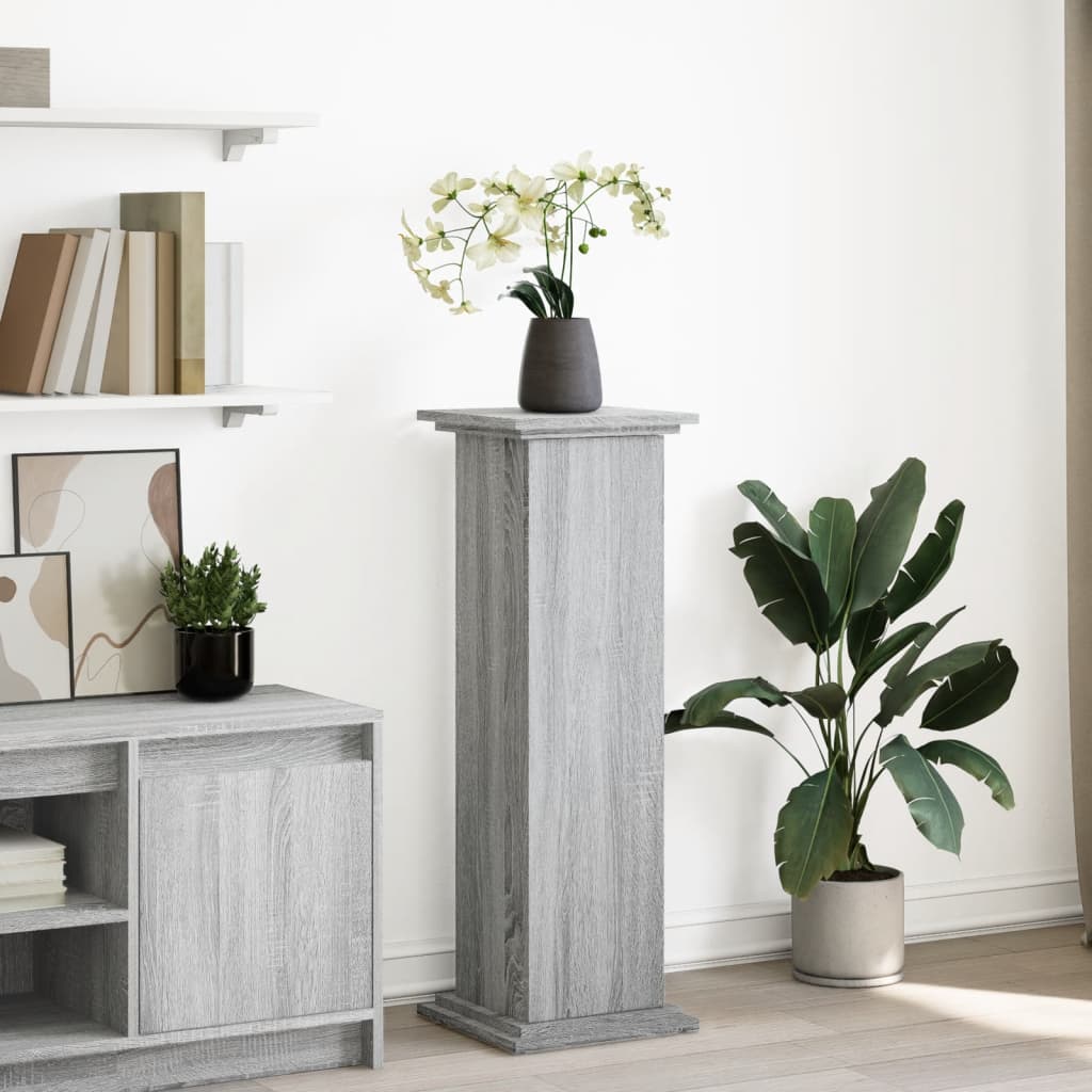 Espositore con Portaoggetti Grigio Sonoma 31x30x90cm Truciolato | homemem39