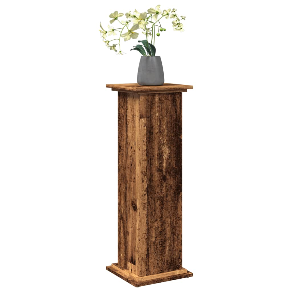 Espositore con Portaoggetti Legno Antico 31x30x90 cm Truciolato - homemem39