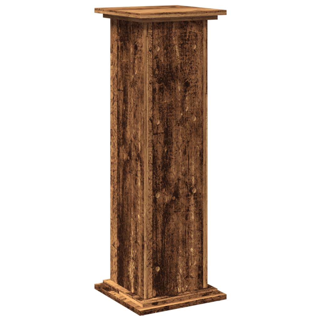 Espositore con Portaoggetti Legno Antico 31x30x90 cm Truciolato - homemem39