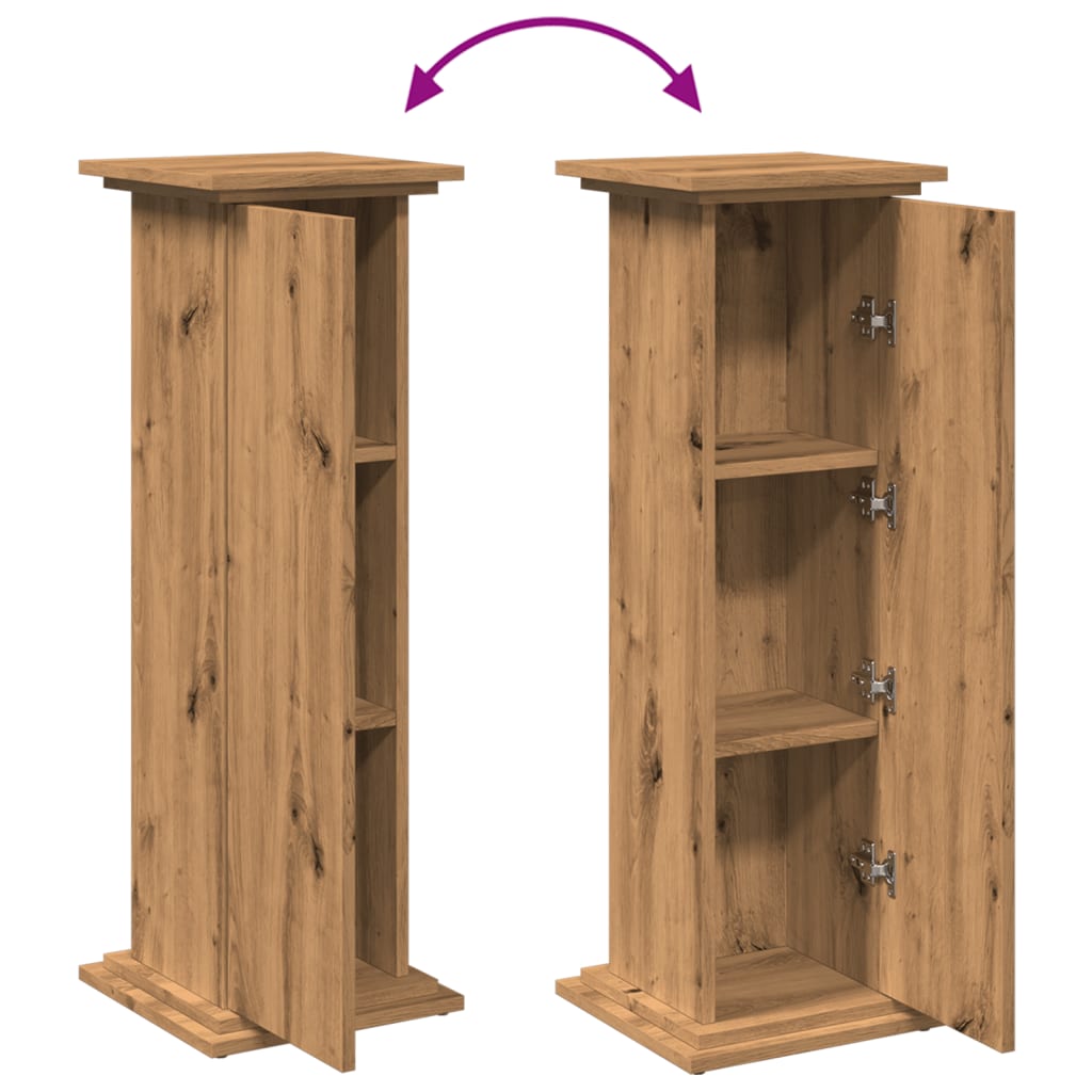 Espositore Portaoggetti Rovere Artigianale 31x30x90 Truciolato | homemem39
