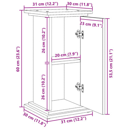 Espositore con Portaoggetti Grigio Cemento 31x30x60 Truciolato | homemem39