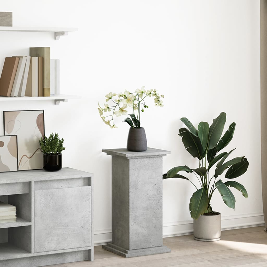 Espositore con Portaoggetti Grigio Cemento 31x30x60 Truciolato | homemem39