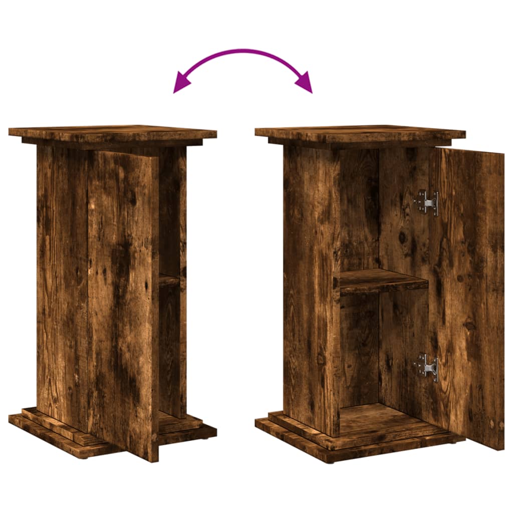 Espositore con Portaoggetti Rovere Fumo 31x30x60cm Truciolato | homemem39