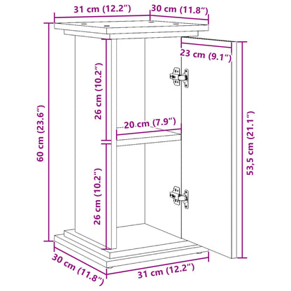 Espositore con Portaoggetti Rovere Fumo 31x30x60cm Truciolato | homemem39