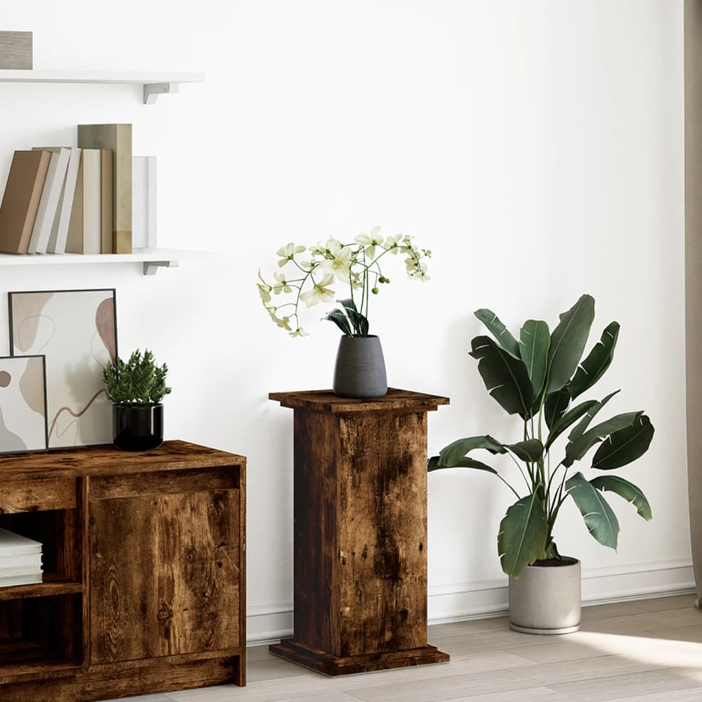 Espositore con Portaoggetti Rovere Fumo 31x30x60cm Truciolato | homemem39