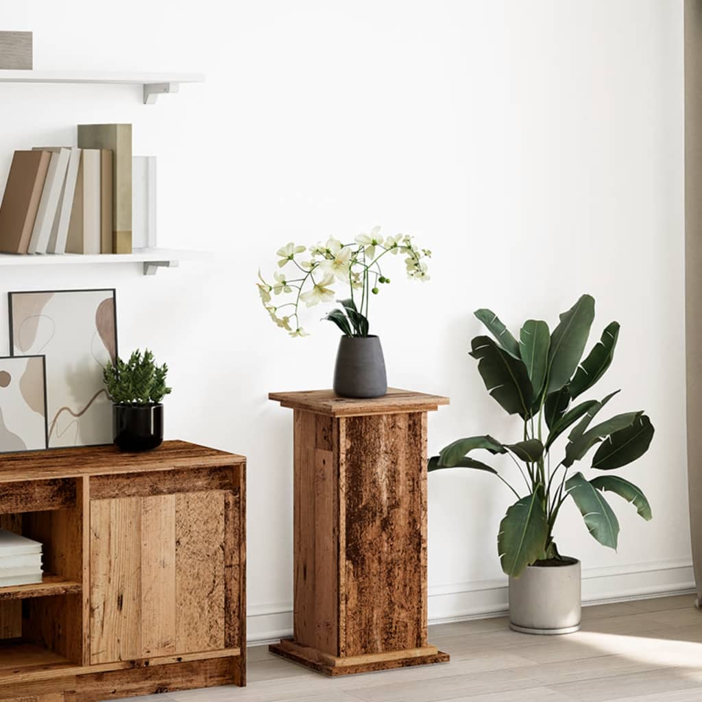 Espositore con Portaoggetti Legno Antico 31x30x60 cm Truciolato | homemem39