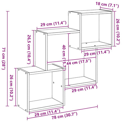 Mobile a Parete 78x18x71 cm Bianco in Legno Multistrato | homemem39