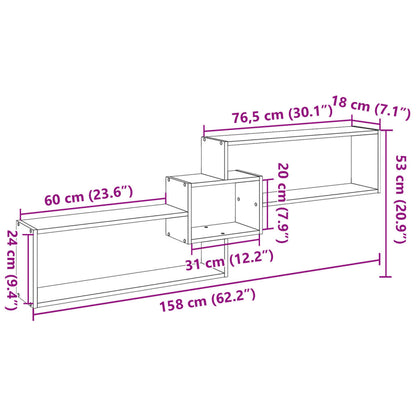 Mobile a Parete 158x18x53 cm Bianco in Legno Multistrato | homemem39