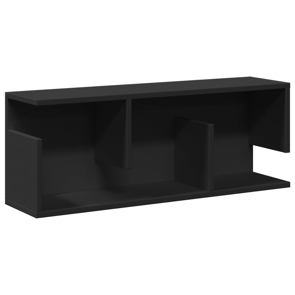 Mobile a Parete 80x20x30 cm Nero in Legno Multistrato | homemem39