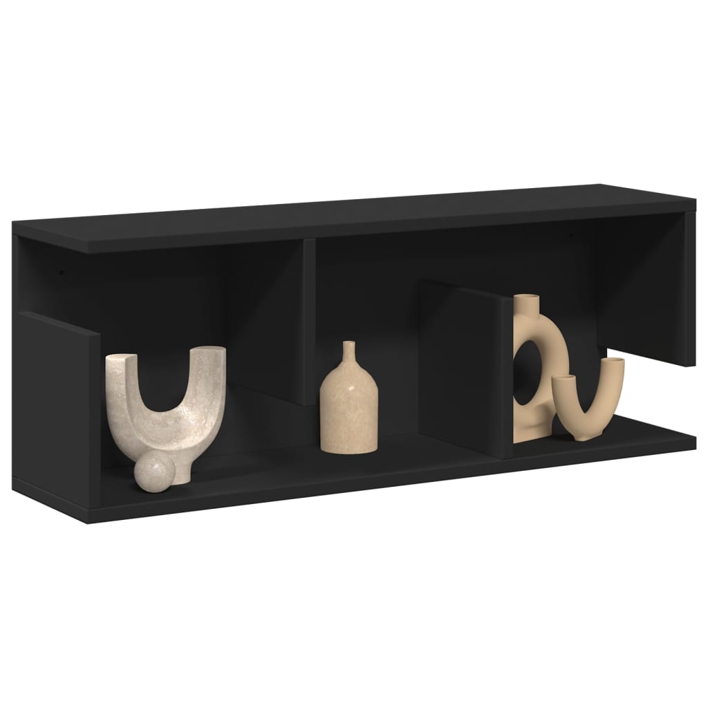 Mobile a Parete 80x20x30 cm Nero in Legno Multistrato | homemem39