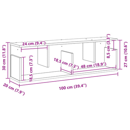 Mobile a Parete 100x20x30 cm Nero in Legno Multistrato | homemem39