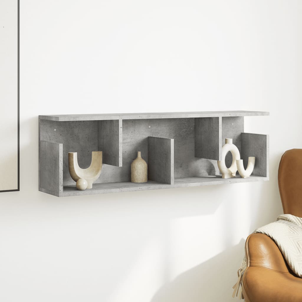 Mobile a Parete 100x20x30cm Grigio Cemento in Legno Multistrato | homemem39