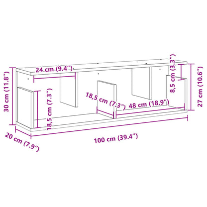 Mobile a Parete 100x20x30 cm Grigio Sonoma in Legno Multistrato | homemem39