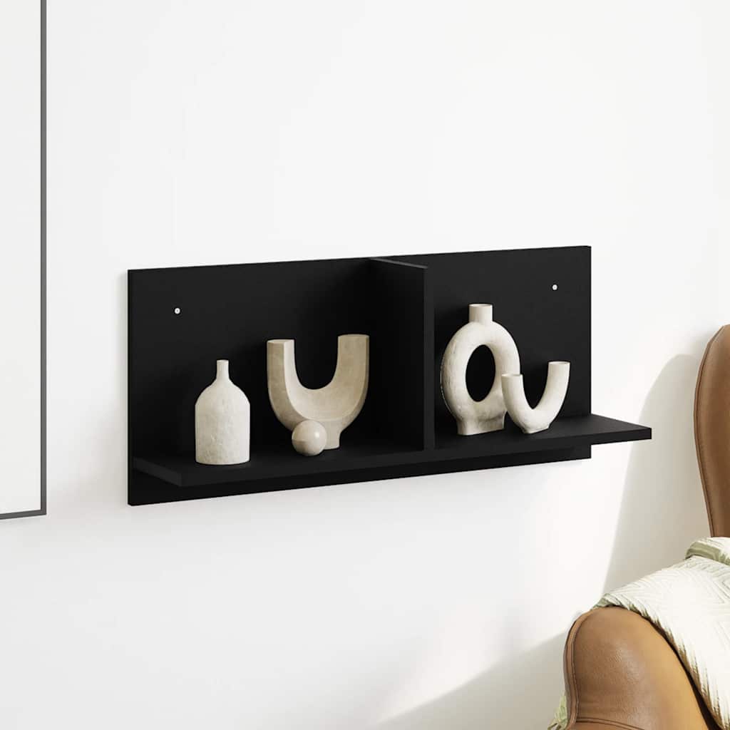 Mobile a Parete 70x16,5x30 cm Nero in Legno Multistrato | homemem39