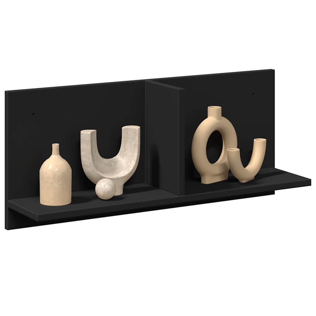 Mobile a Parete 70x16,5x30 cm Nero in Legno Multistrato | homemem39