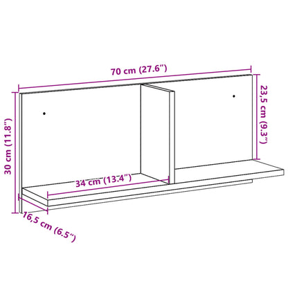 Mobile a Parete 70x16,5x30 cm Rovere Fumo in Legno Multistrato | homemem39