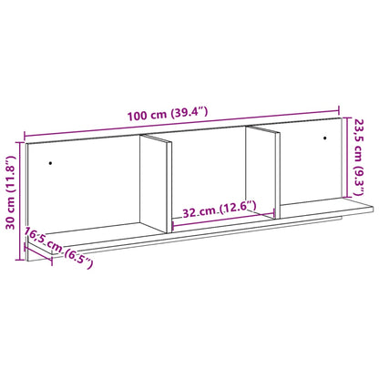 Mobile a Parete 100x16,5x30 cm Bianco in Truciolato | homemem39