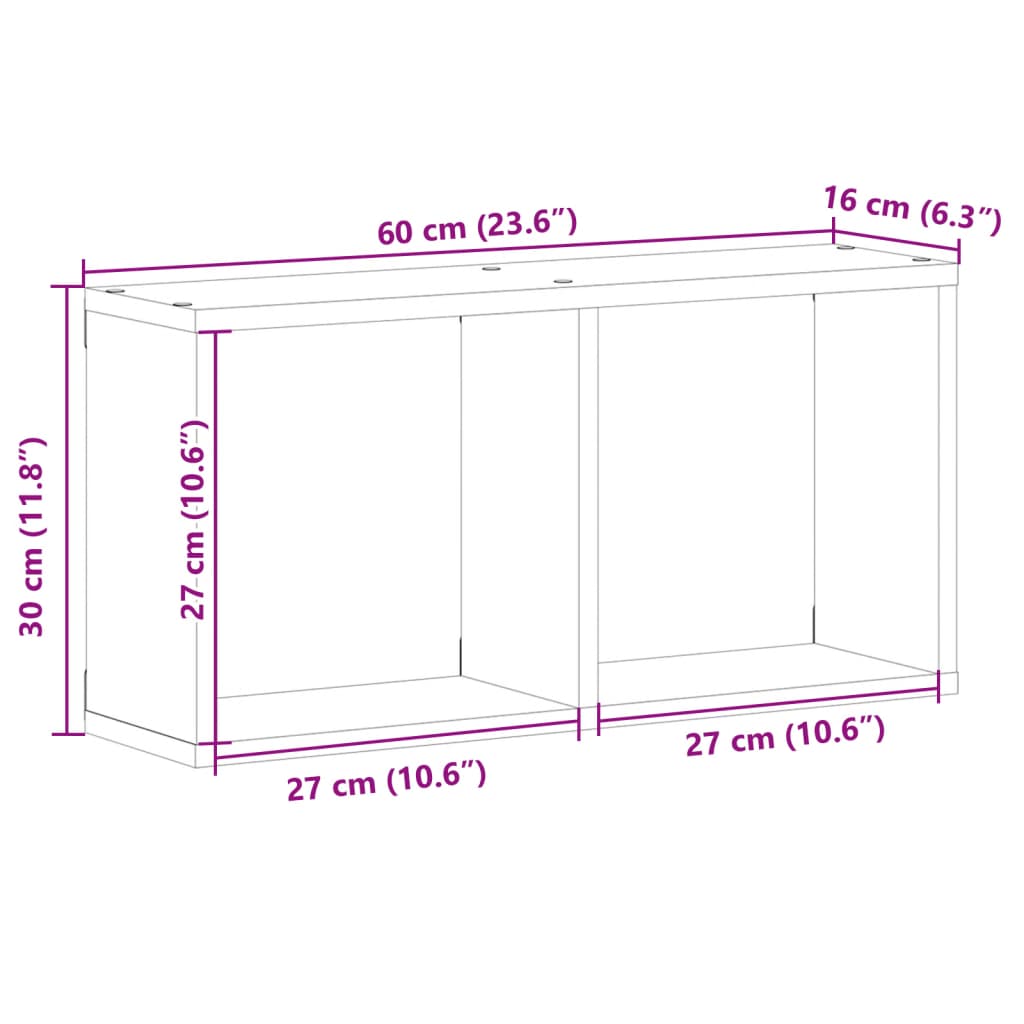 Mobile a Parete 60x16x30 cm Bianco in Legno Multistrato | homemem39