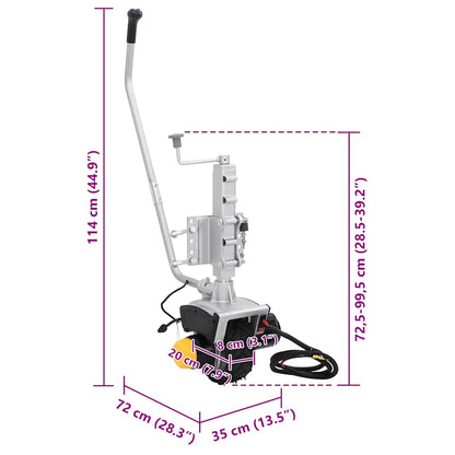 Ruota per Cric per Rimorchio 12 V 550 W in Alluminio | homemem39