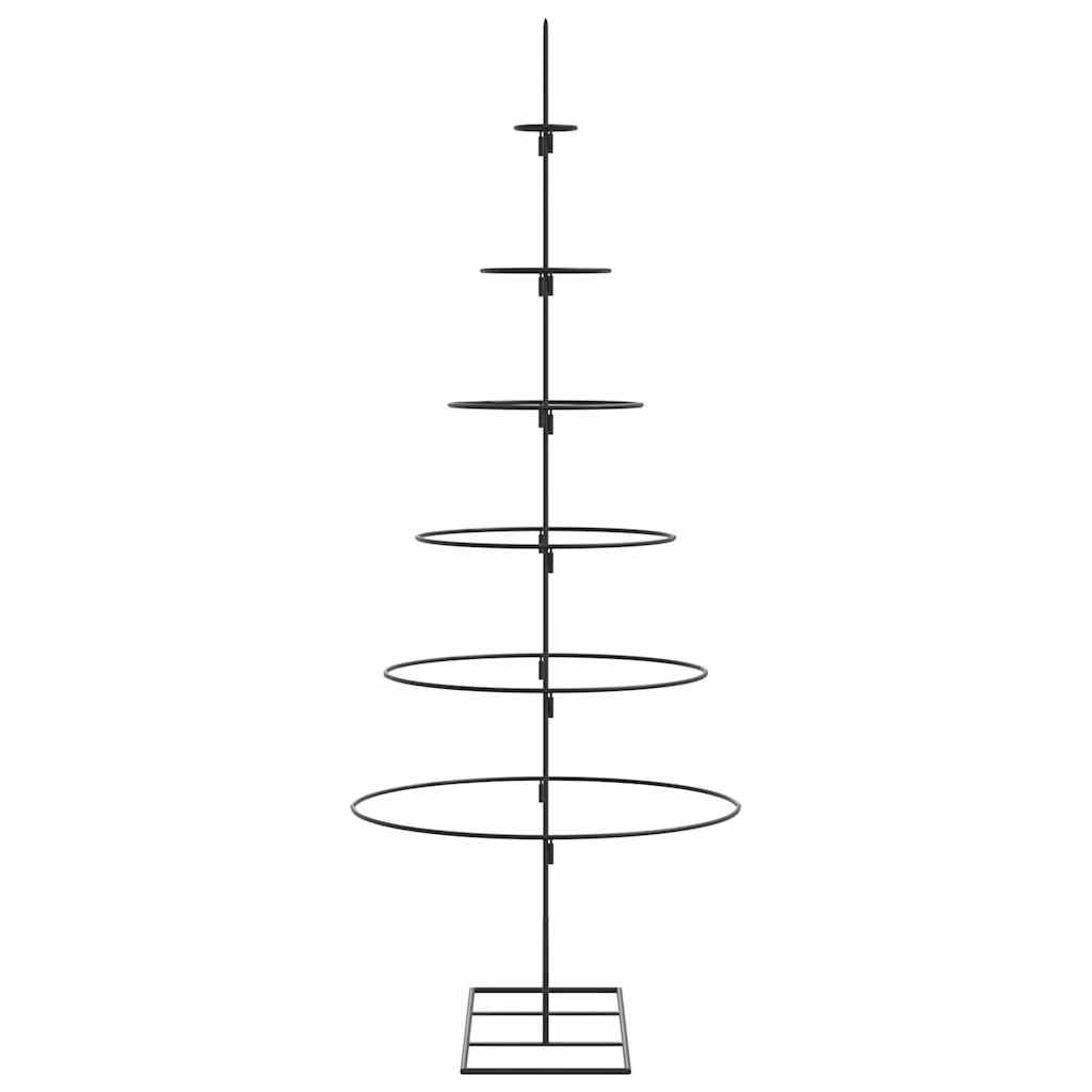 Albero di Natale Decorativo in Metallo Nero 150 cm