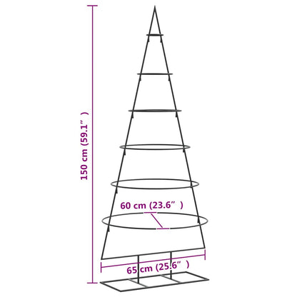 Albero di Natale Decorativo in Metallo Nero 150 cm