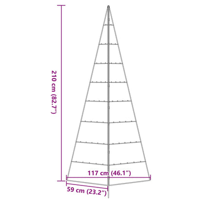 Albero di Natale Decorativo in Metallo Nero 210 cm | homemem39