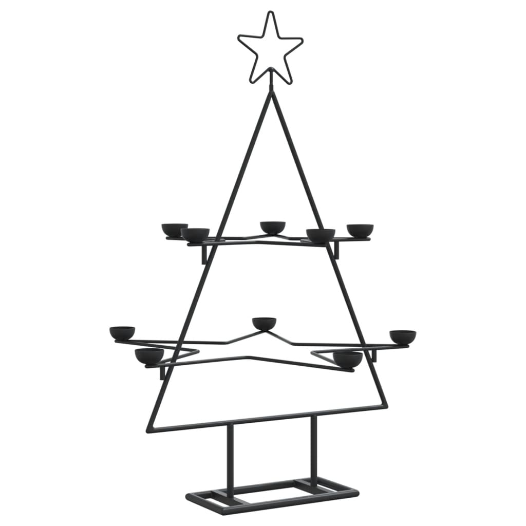 Albero di Natale Decorativo in Metallo Nero 75 cm | homemem39
