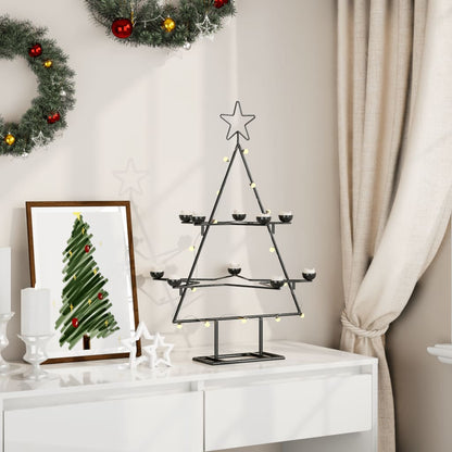 Albero di Natale Decorativo in Metallo Nero 75 cm | homemem39
