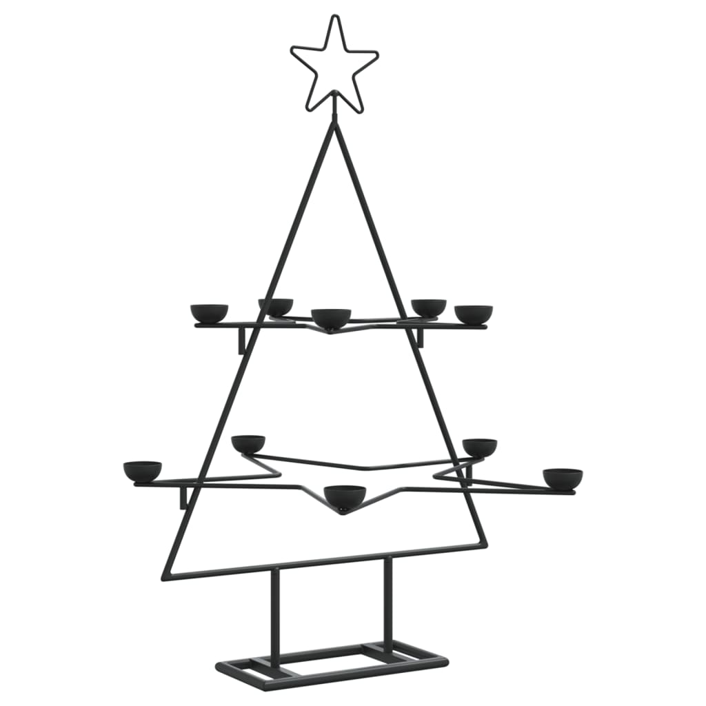 Albero di Natale Decorativo in Metallo Nero 75 cm | homemem39