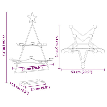 Albero di Natale Decorativo in Metallo Nero 75 cm | homemem39