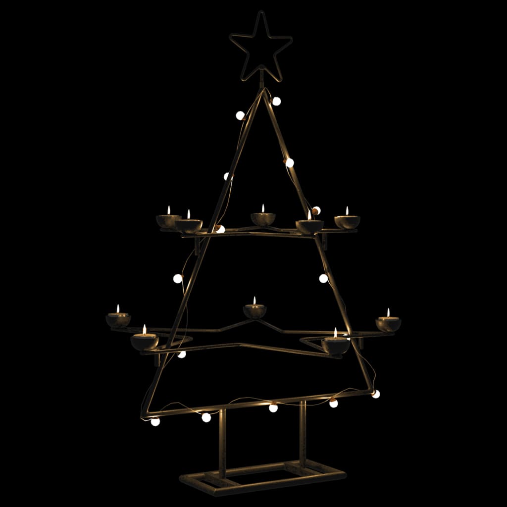 Albero di Natale Decorativo in Metallo Nero 75 cm | homemem39