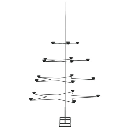 Albero di Natale Decorativo in Metallo Nero 140 cm