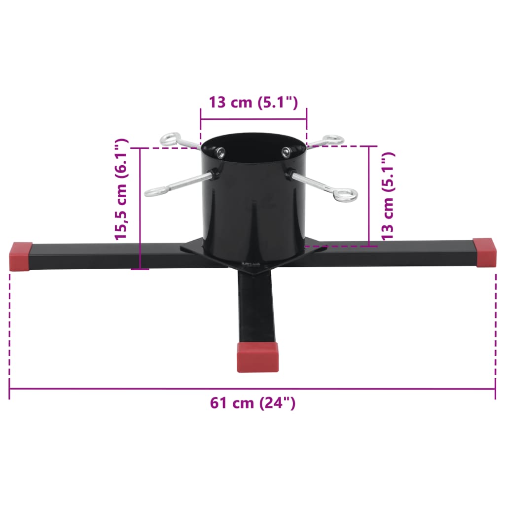 Supporto per Albero di Natale Nero 61x61x15,5 cm | homemem39
