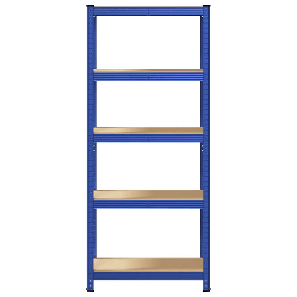 Mensola 5 Strati Blu in Acciaio e Legno Multistrato