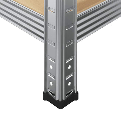 Mensola 5 Strati Argento in Acciaio e Legno Multistrato - homemem39