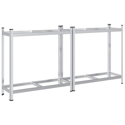 Ripiani Pneumatici a 2 Strati 2 pz Argento 110x40x109cm Acciaio