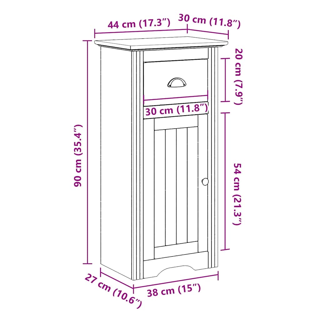 Mobile da Bagno BODO Grigio 44x30x90 cm | homemem39