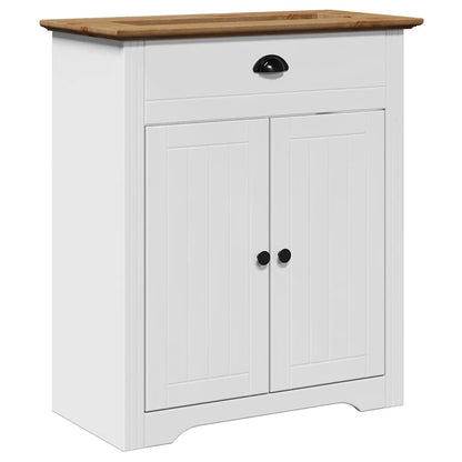 Mobile Lavabo da Bagno BODO Bianco e Marrone 70x35x80 cm | homemem39
