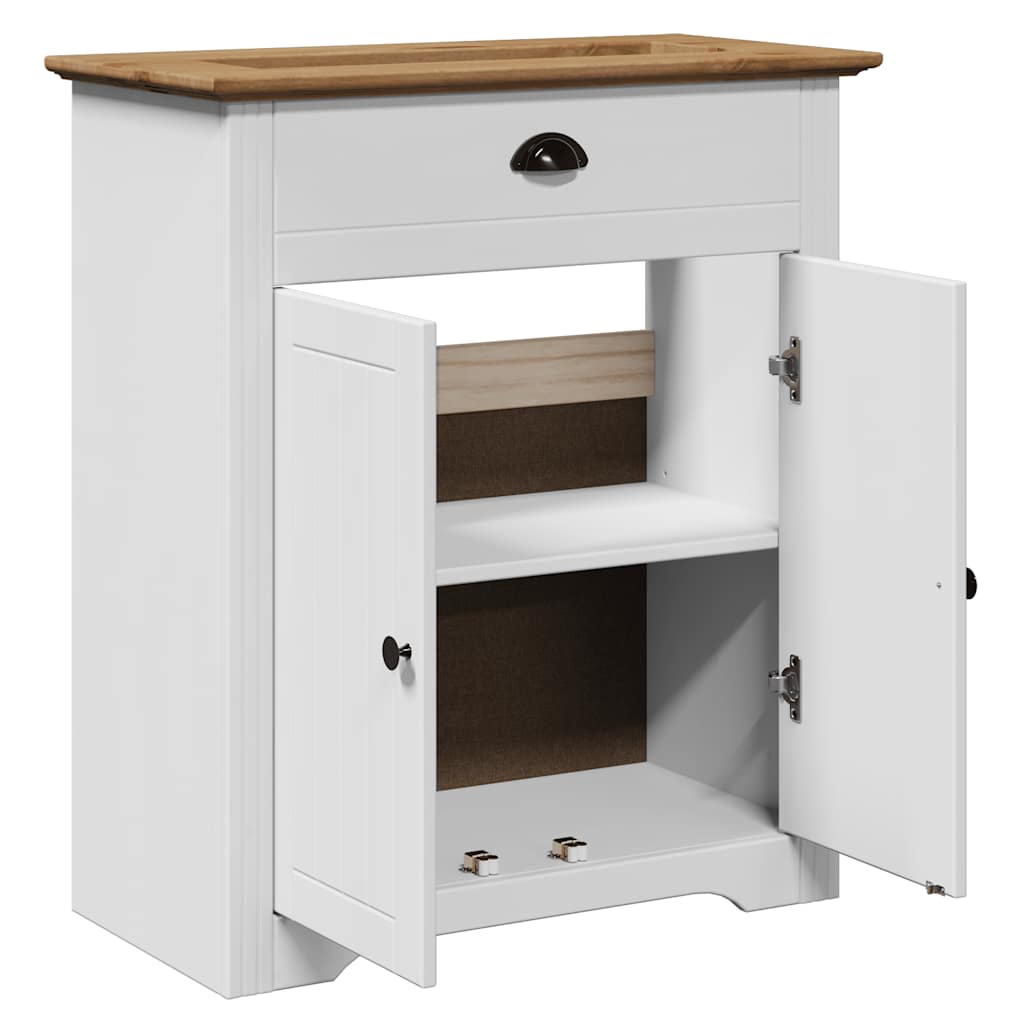 Mobile Lavabo da Bagno BODO Bianco e Marrone 70x35x80 cm | homemem39
