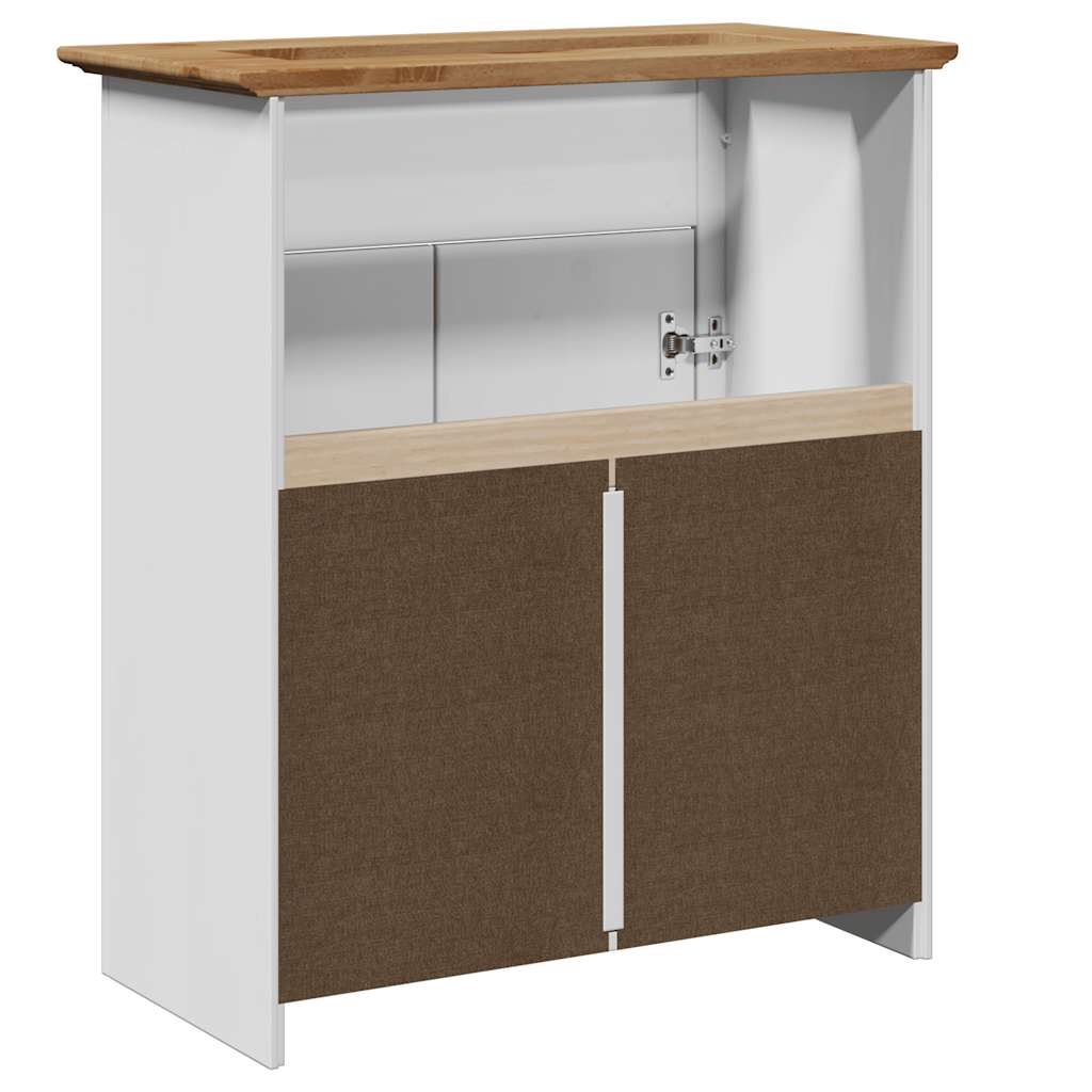Mobile Lavabo da Bagno BODO Bianco e Marrone 70x35x80 cm | homemem39