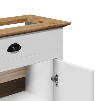 Mobile Lavabo da Bagno BODO Bianco e Marrone 70x35x80 cm | homemem39
