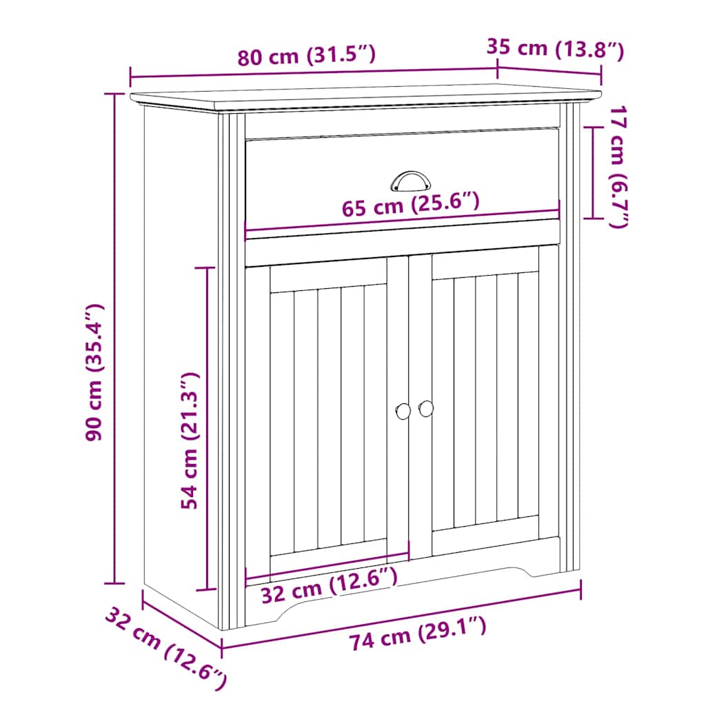 Mobile da Ingresso BODO Bianco 80x35x90 cm