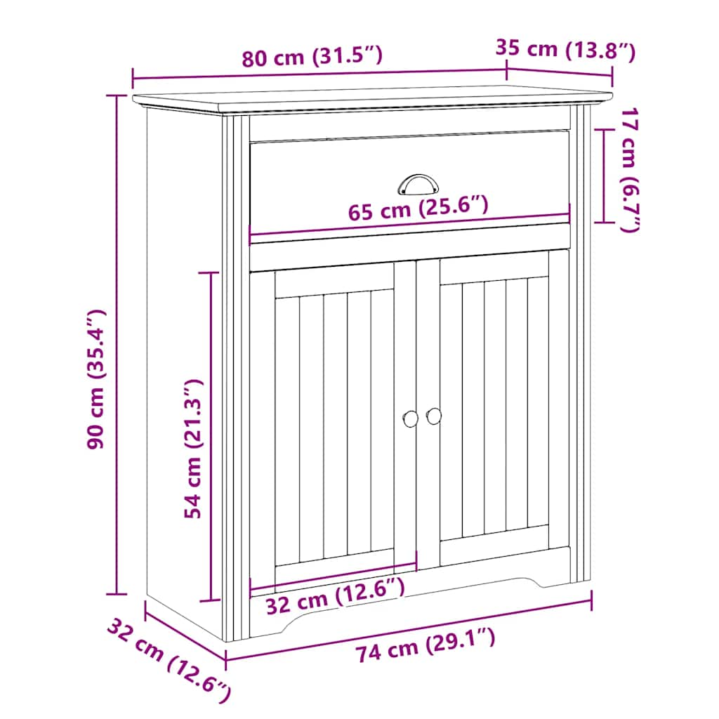 Mobile da Ingresso BODO Grigio 80x35x90 cm