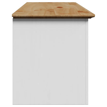 Panca da Ingresso BODO Bianca e Marrone 114x40x45 cm | homemem39
