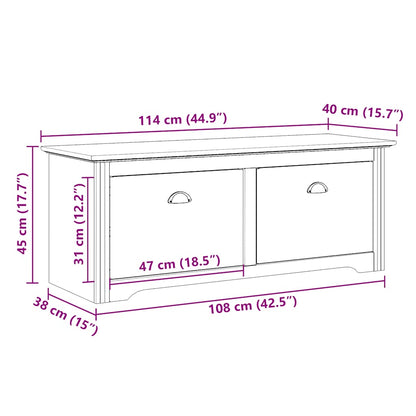 Panca da Ingresso BODO Bianca e Marrone 114x40x45 cm | homemem39