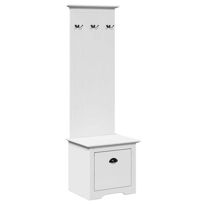 Mobiletto da Ingresso con Ganci BODO Bianco 50x40x157 cm | homemem39